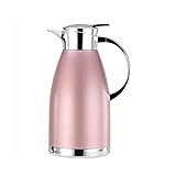 Isolierter Thermokrug, doppelwandige Edelstahl-Wärmflasche für Zuhause, Büro und Hotel, ideal für Kaffee, waschbar ohne BPA, braun, 1,8 l (Roségold 2,3 l)